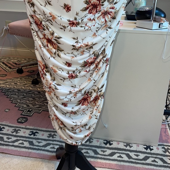 Ruched Flower Print Dress Designed by Windsor - Picture 9 of 12